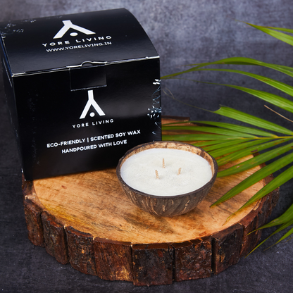 "NATURE'S LAP"- Scented Soy Wax Coconut Shell Candles